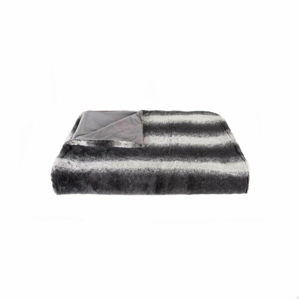 Homeroots 50 x 60 in. Irving Charcoal & White Fur Throw 354557